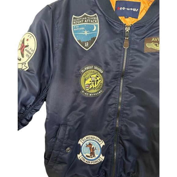 Vintage Neo Wows Jacket Men’s size L Navy with Patches - Picture 7 of 16